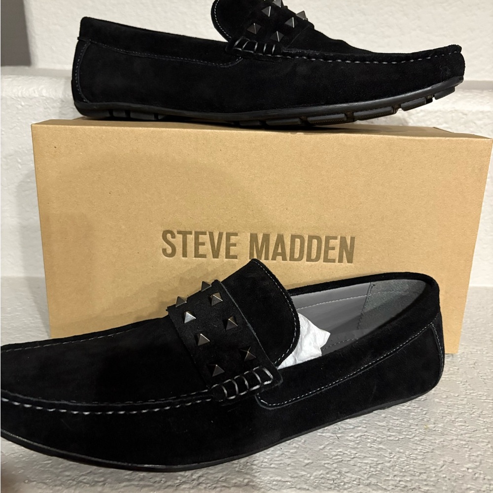 Steve Madden Studded Black Men's Slip-Ons